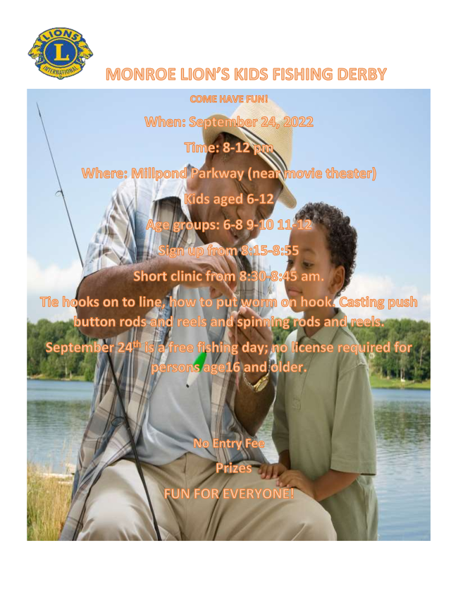 Town of Monroe Latest News  Monroe Lion's Club-Fishing Derby